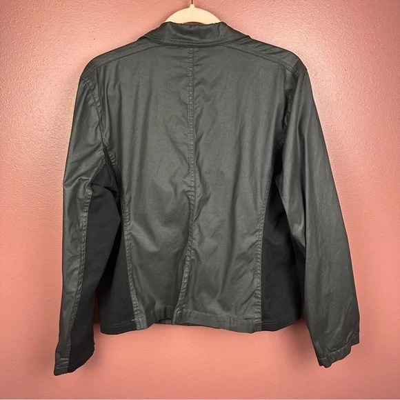 Eileen Fisher black moto jacket faux leather size XL - Picture 6 of 8
